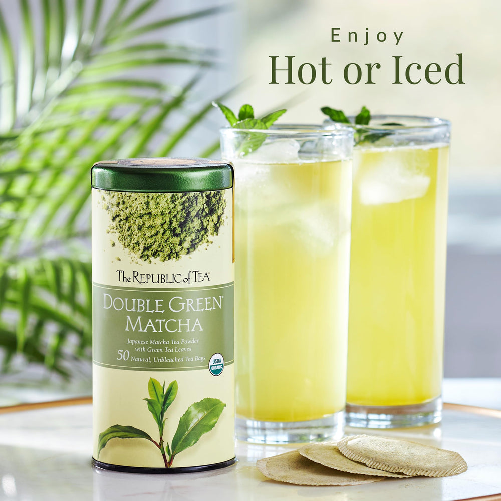 The Republic of Tea taza servida de matcha lista para beber y energía suave