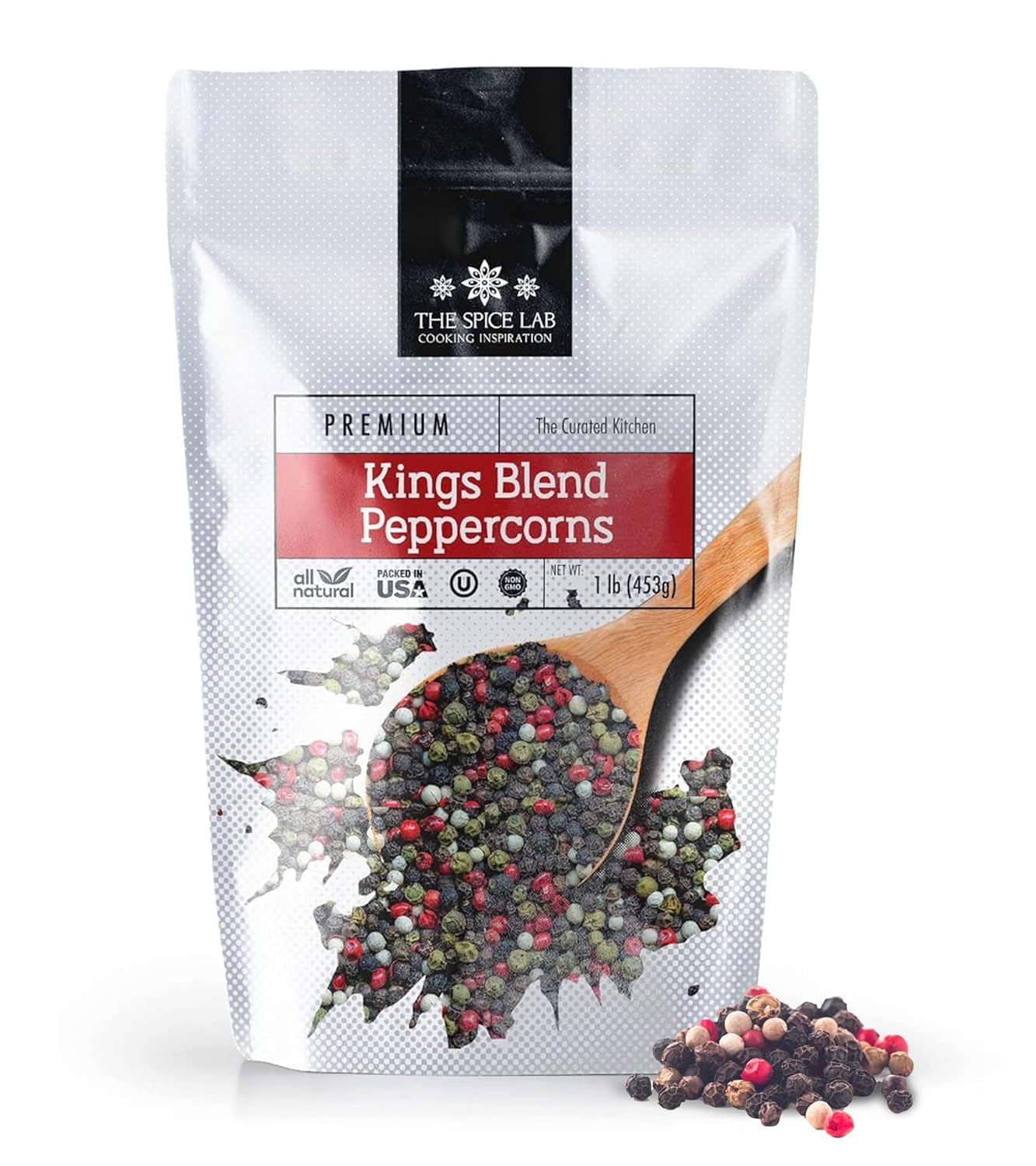 The Spice Lab bolsa frente mostrando empaque y peso, ideal para cocinas