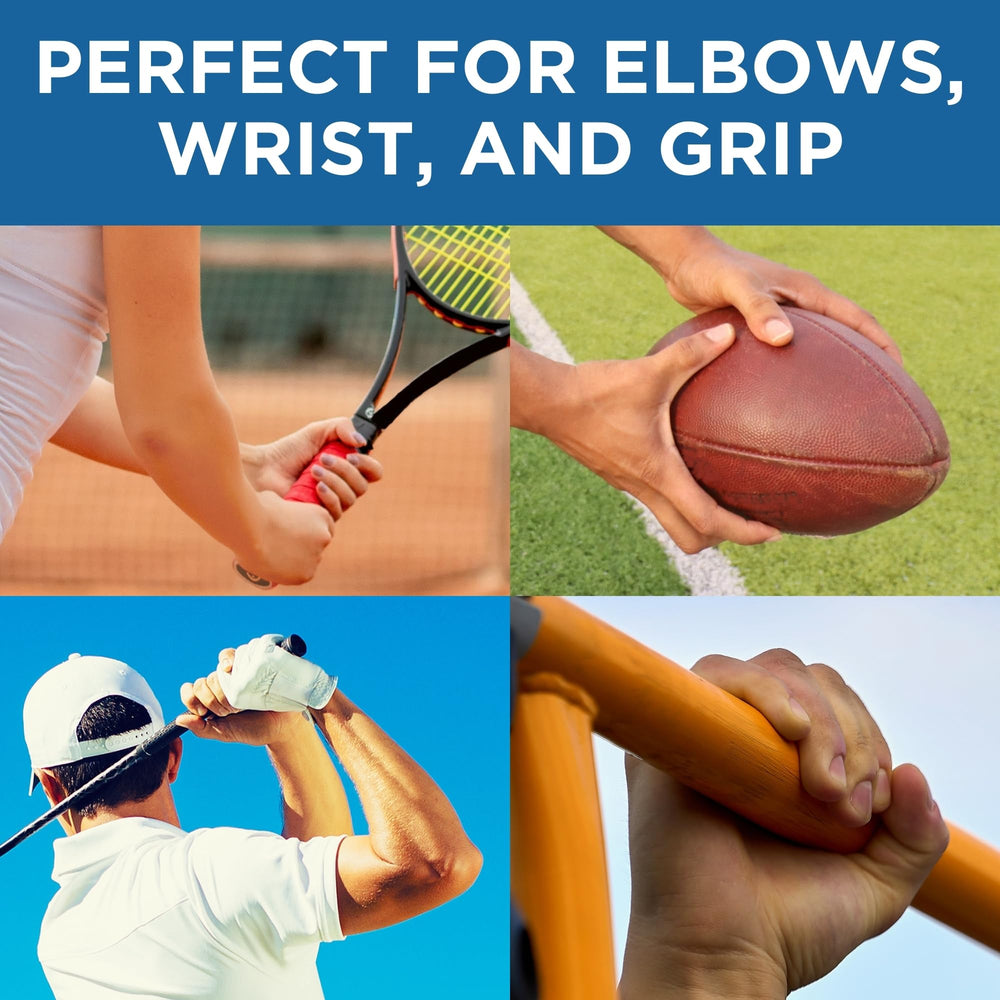 THERABAND FlexBar user twisting bar to target wrist and tendon conditioning
