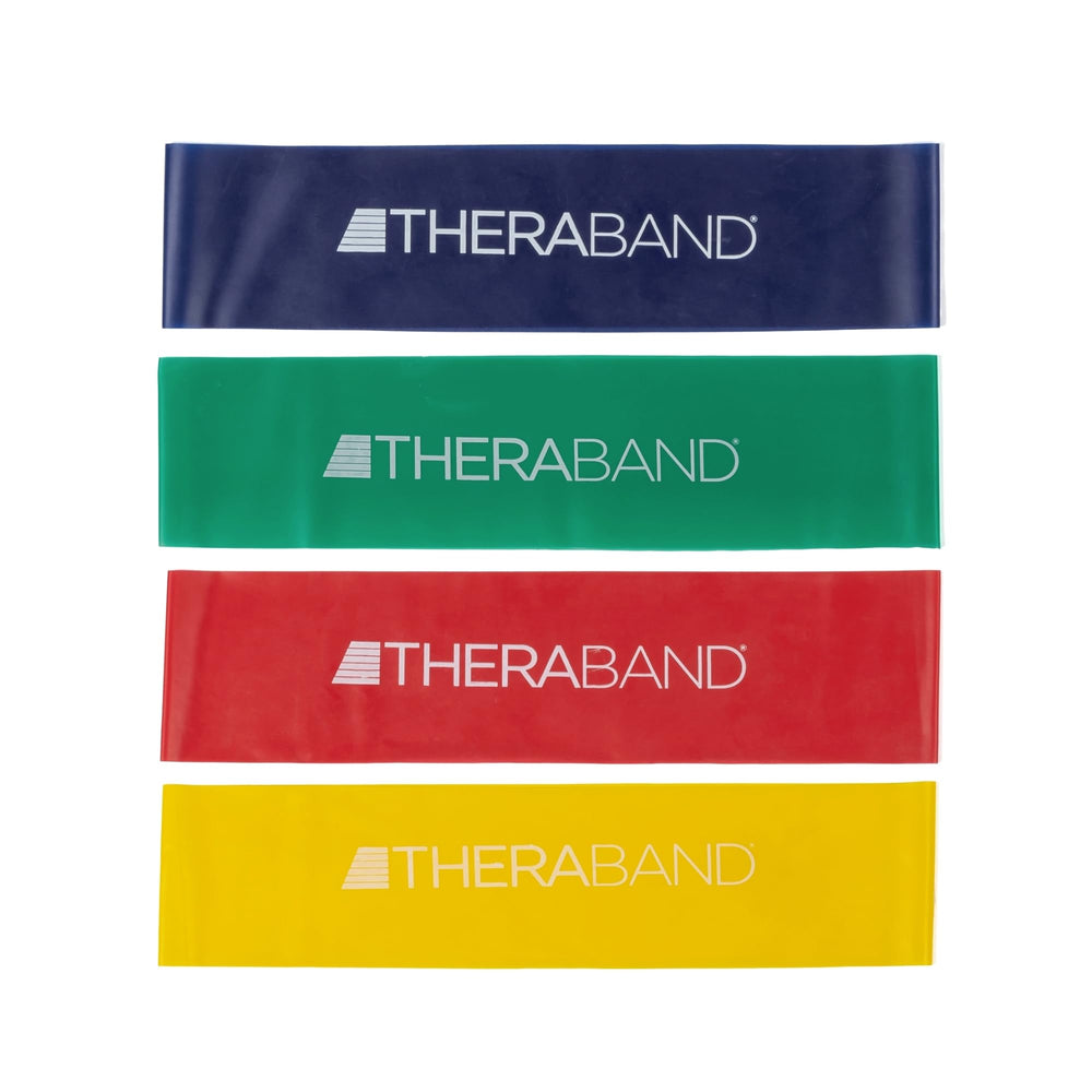 THERABAND vista frontal del paquete, set compacto para entrenamiento