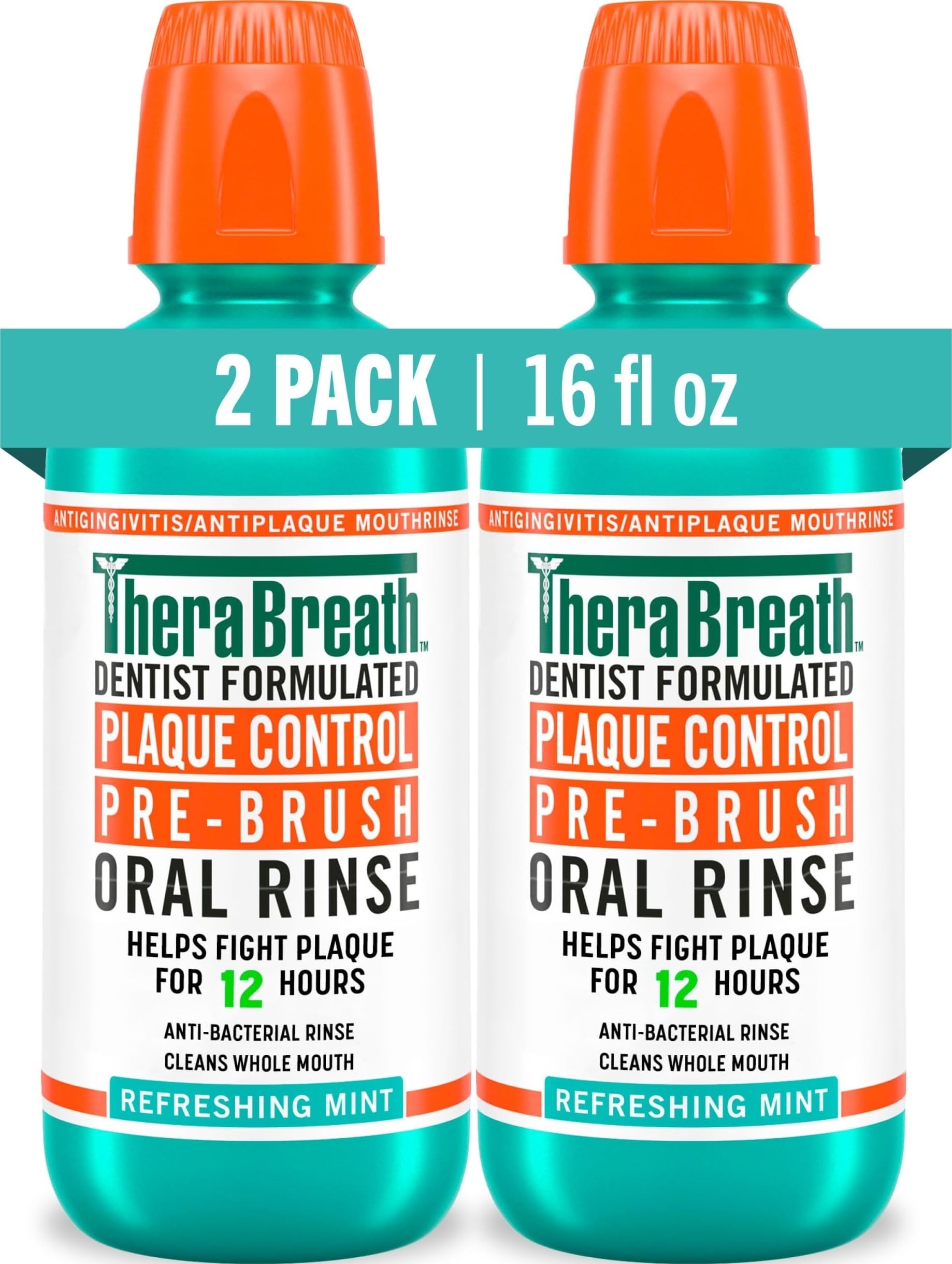 TheraBreath frente del pack dos botellas mostrando formato económico y frescor