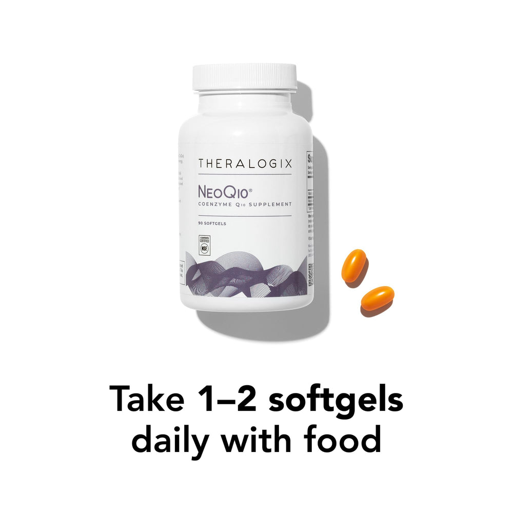 Theralogix NeoQ10 sello NSF visible que aporta confianza