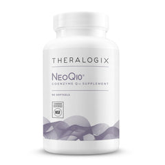 Theralogix NeoQ10 frontal mostrando envase y beneficios