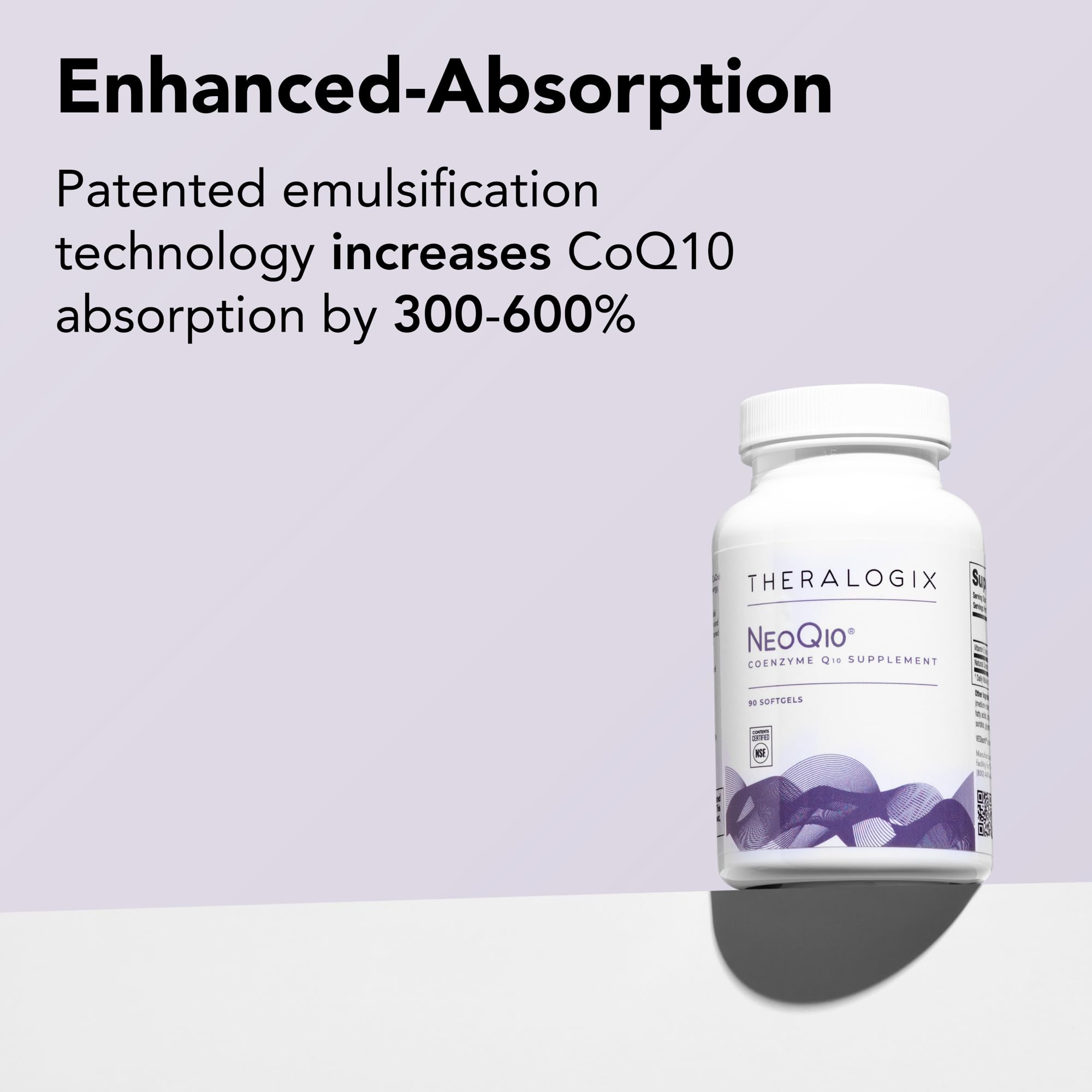 Theralogix NeoQ10 softgel textura brillante para mejor absorción