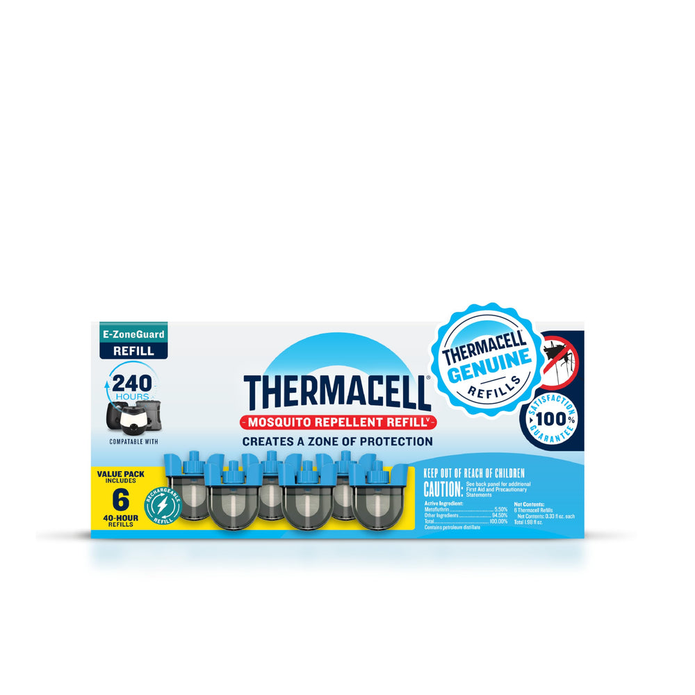 Thermacell frente del empaque mostrando protección y beneficios