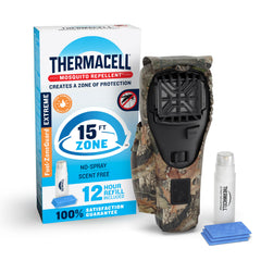 Thermacell front view showing compact repeller and rugged casing for durable outdoor use