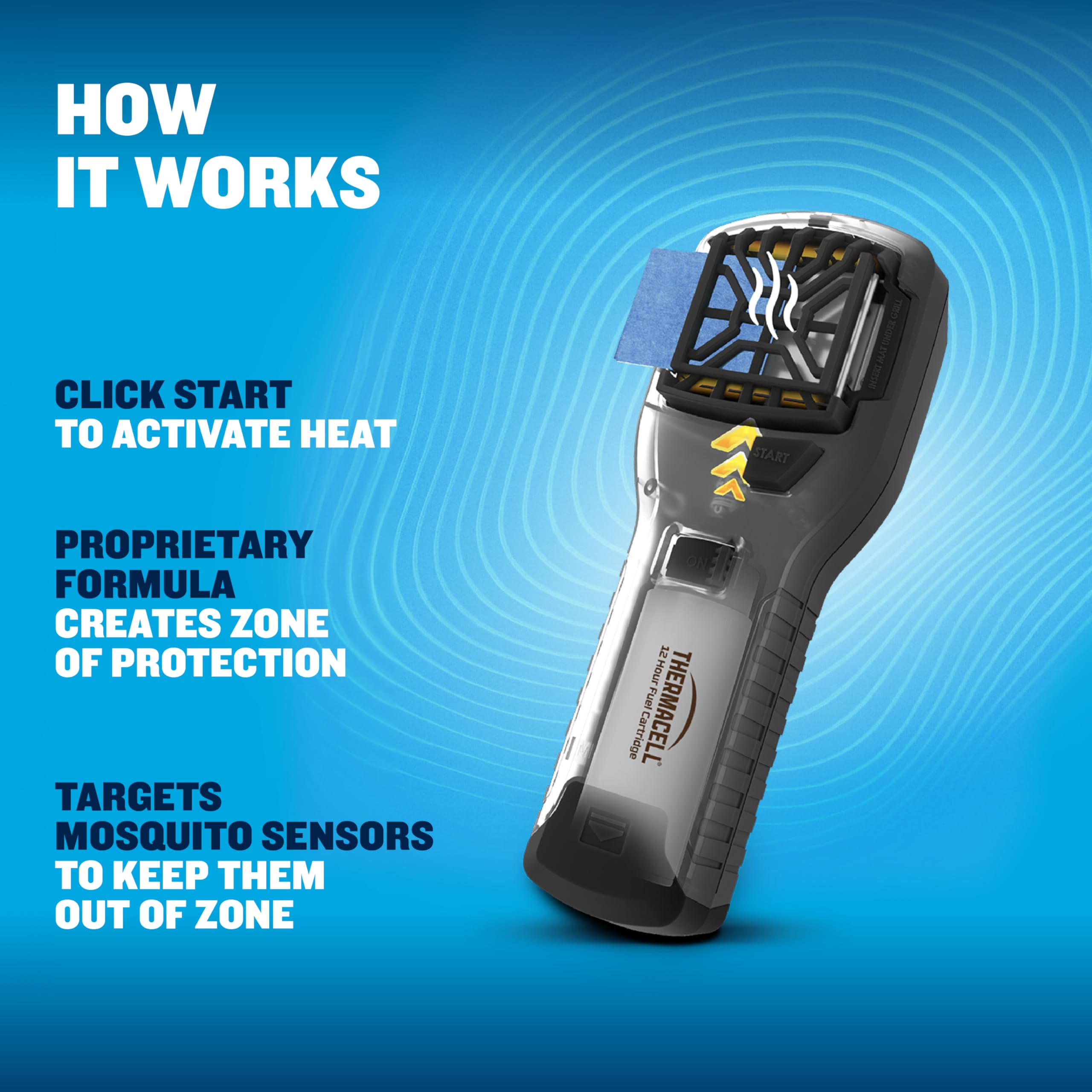 Thermacell on treestand offering hunters quiet protection without alarming game