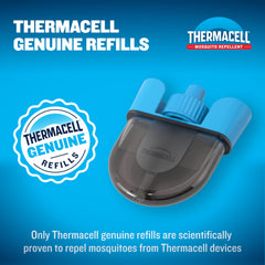Thermacell repeler en mano demostrando portabilidad y uso práctico
