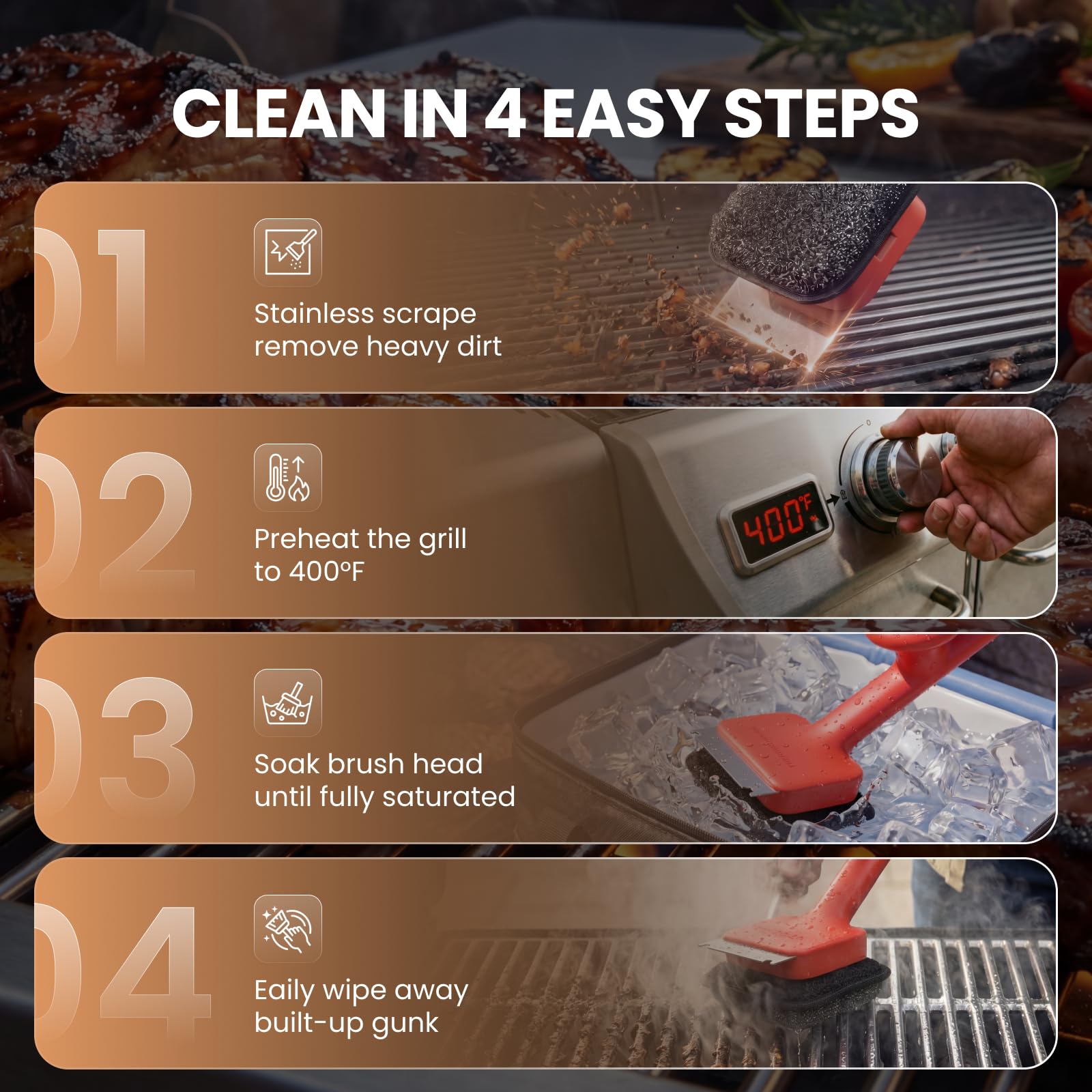 ThermoMaven brush scale with hand, 17-inch reach reduces burn risk
