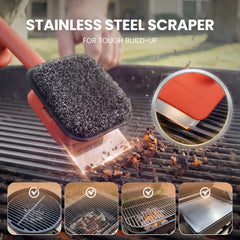 ThermoMaven metal scraper close detail, removes thick baked-on residue