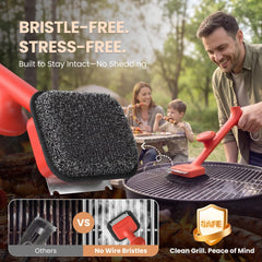 ThermoMaven woven mesh head detail, bristle-free cleaning benefit