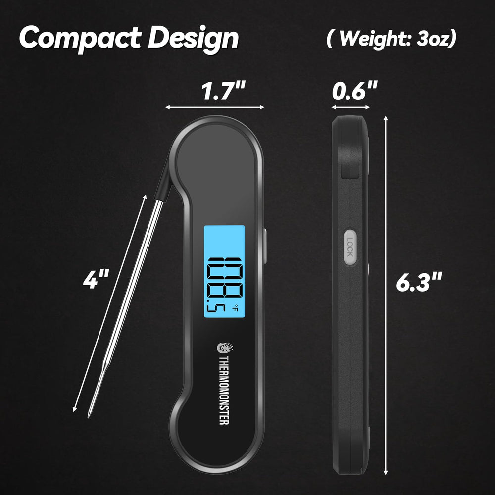 ThermoMonster pantalla LCD auto flip brillante legible en la noche