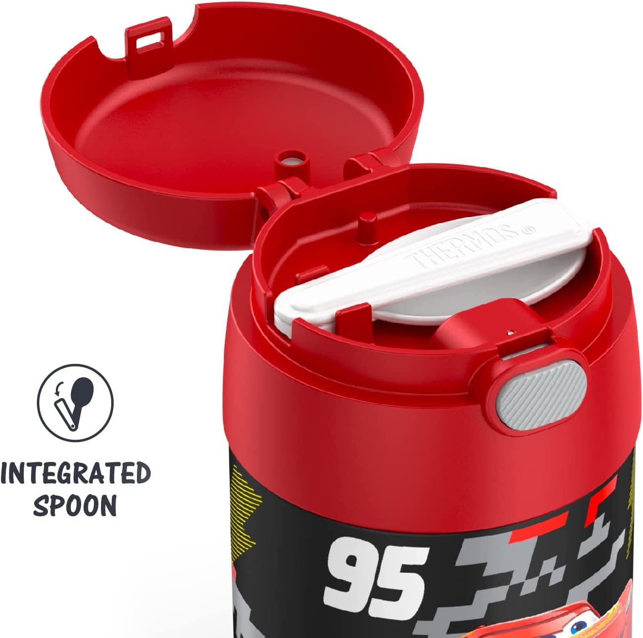 THERMOS FUNtainer Cars boca ancha y interior de acero para limpieza sencilla