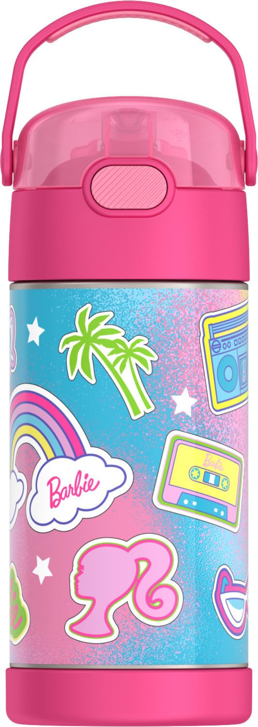 THERMOS FUNtainer vista frontal con diseño Barbie, aspecto atractivo y protección