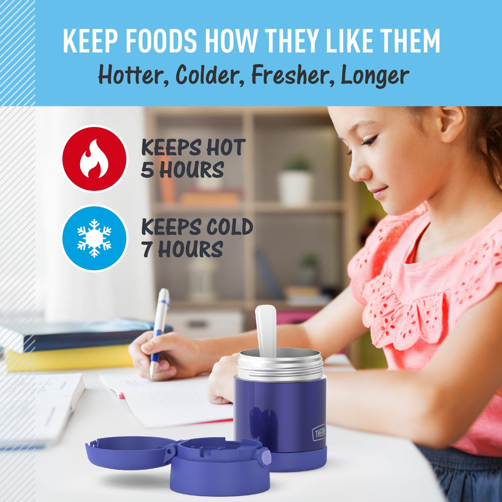 THERMOS FUNtainer con sopa caliente dentro, mantiene la comida lista para comer