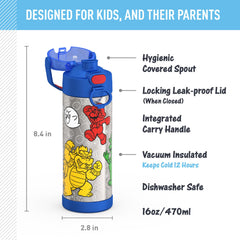 THERMOS FUNtainer detalle de pico cubierto de fácil apertura, higiene mejorada