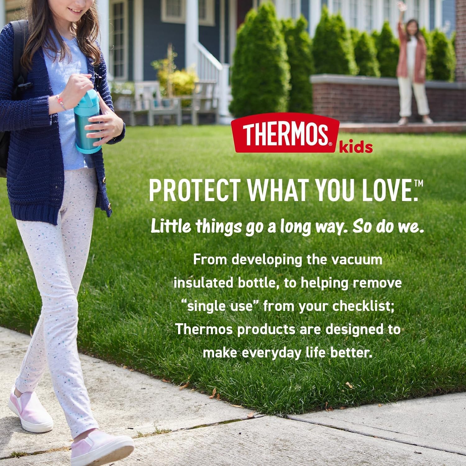 Etiqueta THERMOS con material 18/8 indicando durabilidad y seguridad