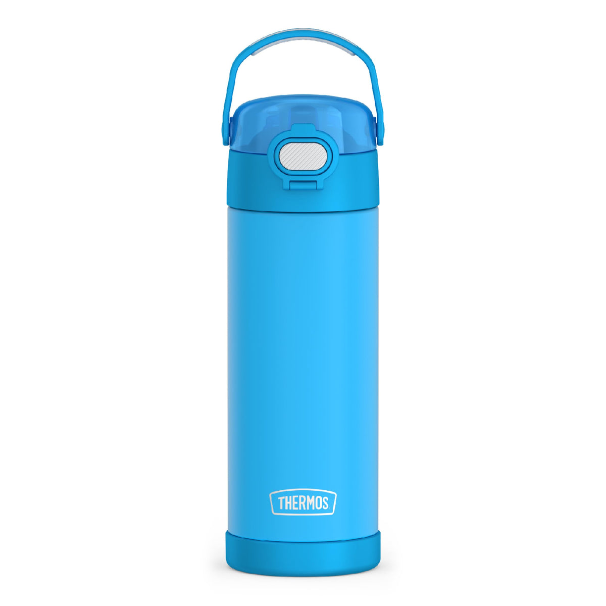 THERMOS FUNTAINER frontal color electric blue mostrando diseño atractivo y robustez