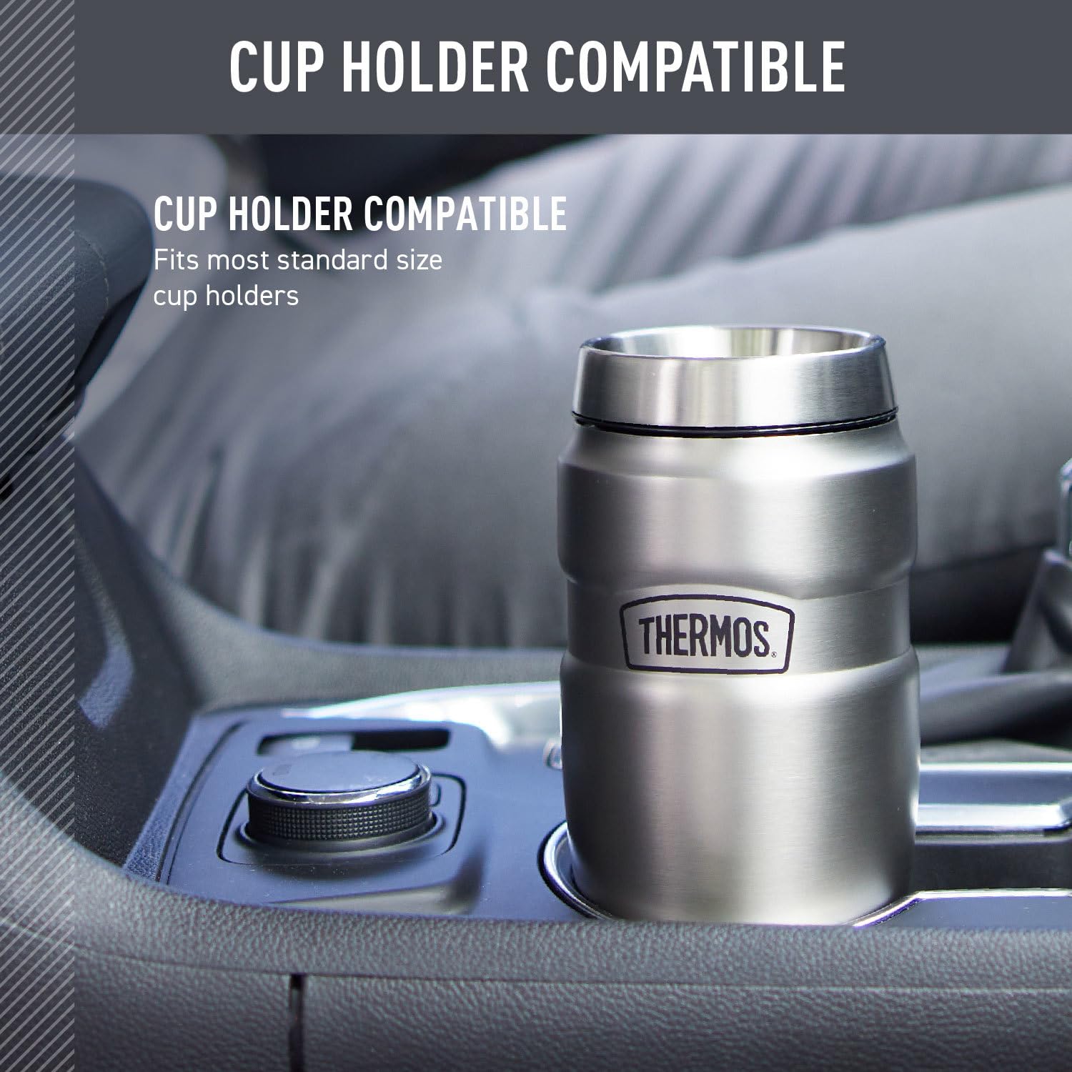 THERMOS primer plano acero 18/8 demostrando durabilidad y aislamiento