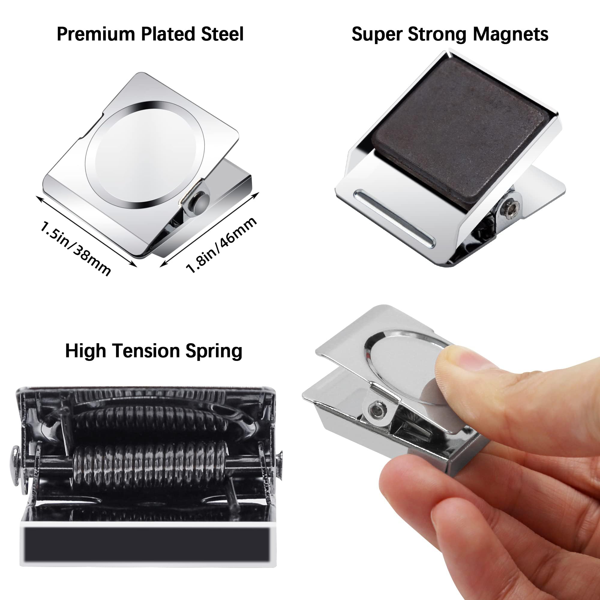 Thimmamma clip detalle de acero inoxidable demostrando durabilidad