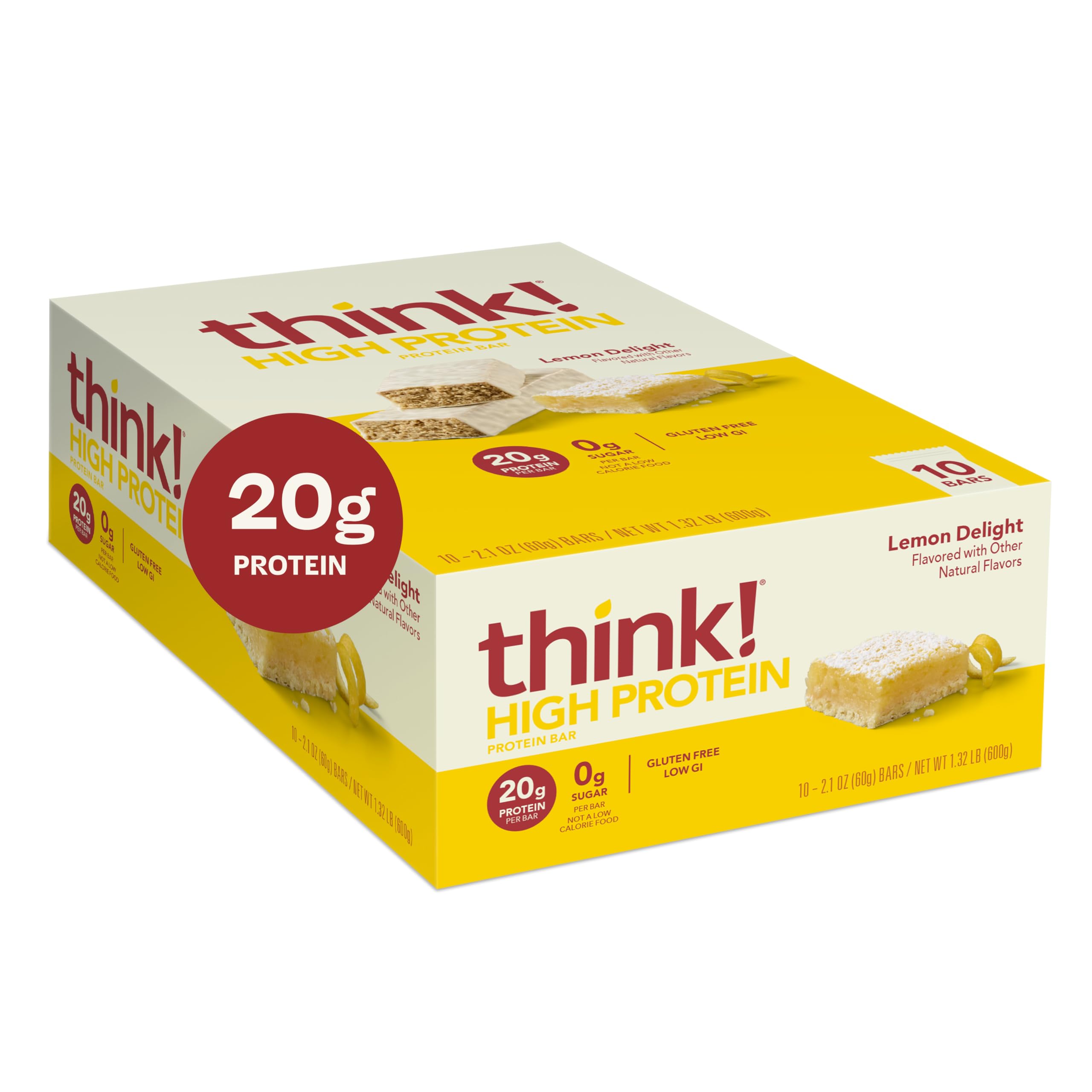thinkThin barra Lemon Delight junto a equipo de gimnasio destacando uso antes o después del entrenamiento