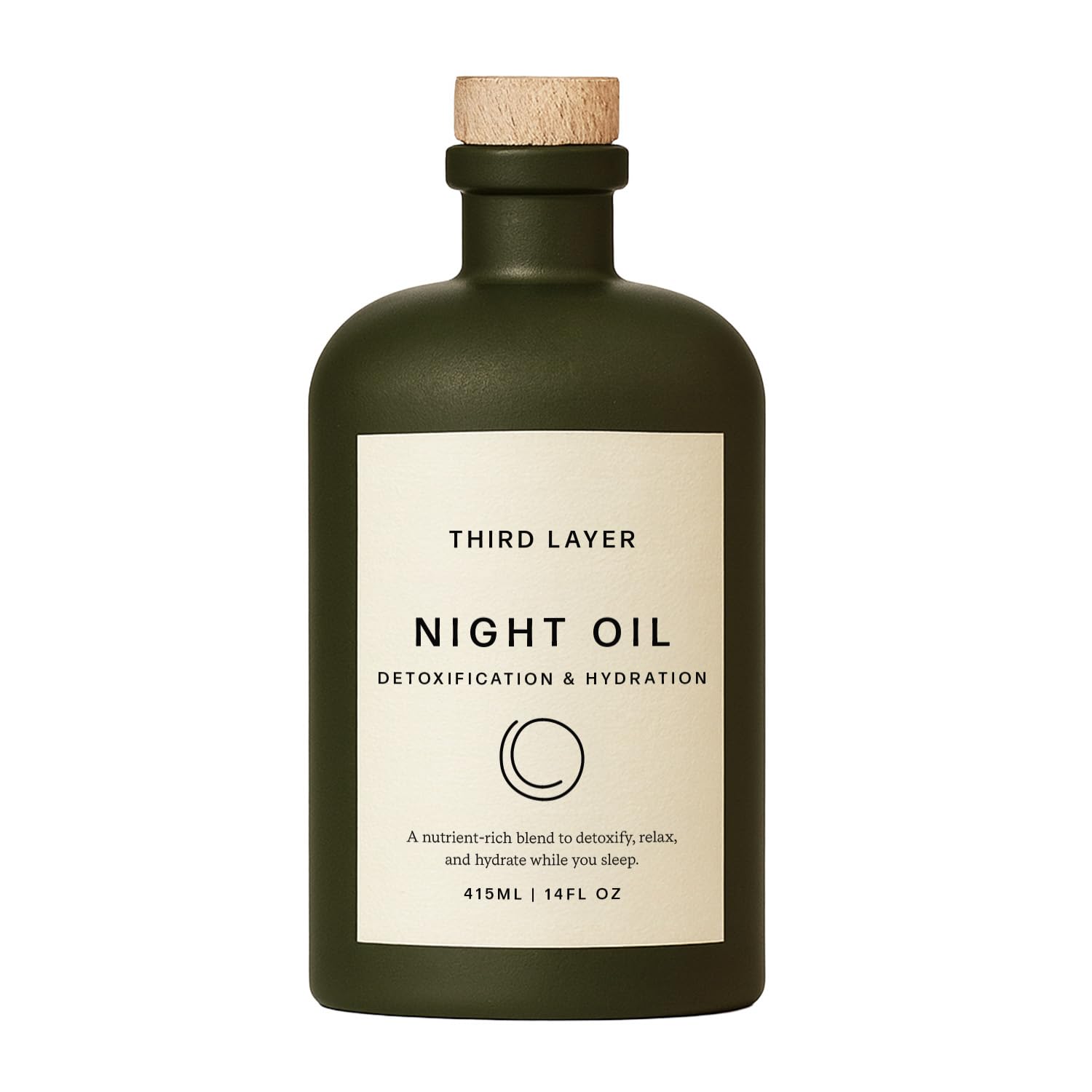 Third Layer front packaging showing glass bottle and label benefits