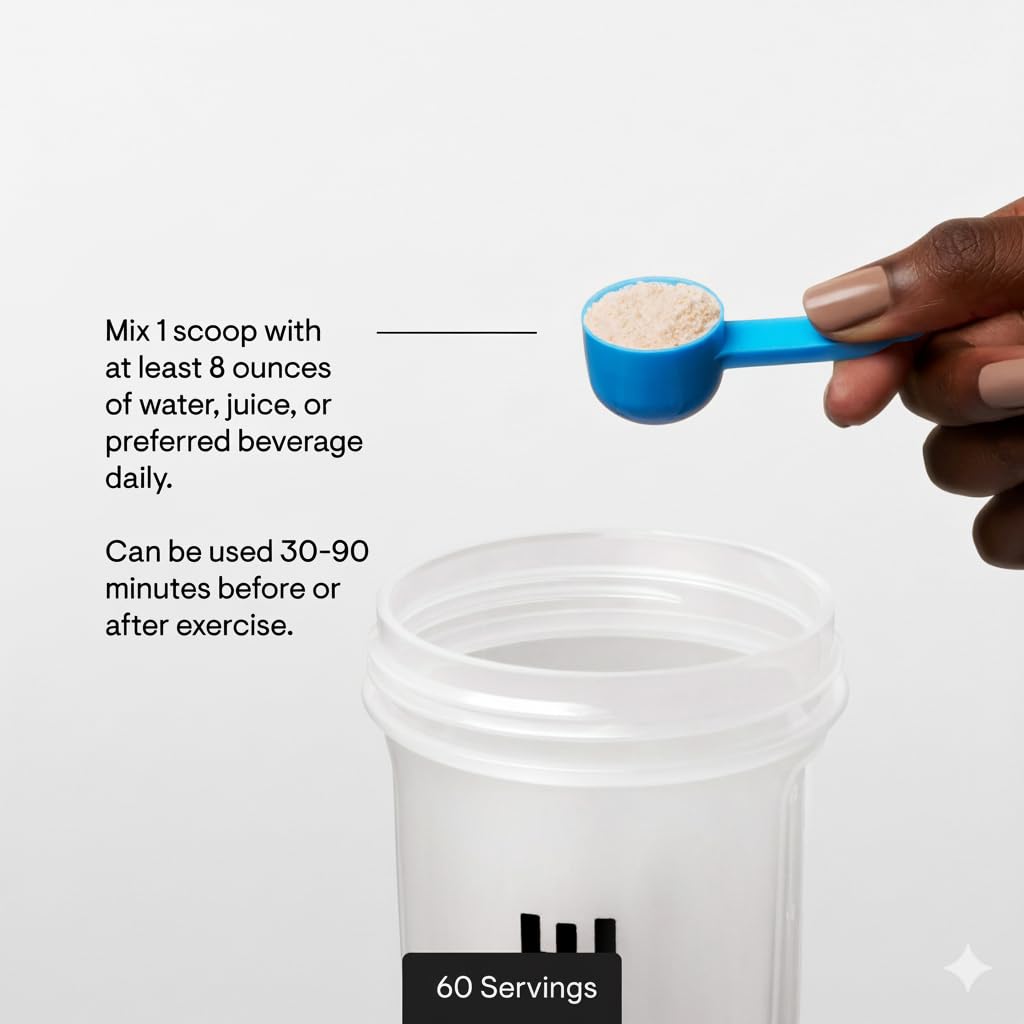 THORNE creatine comparación de tamaño del envase para referencia