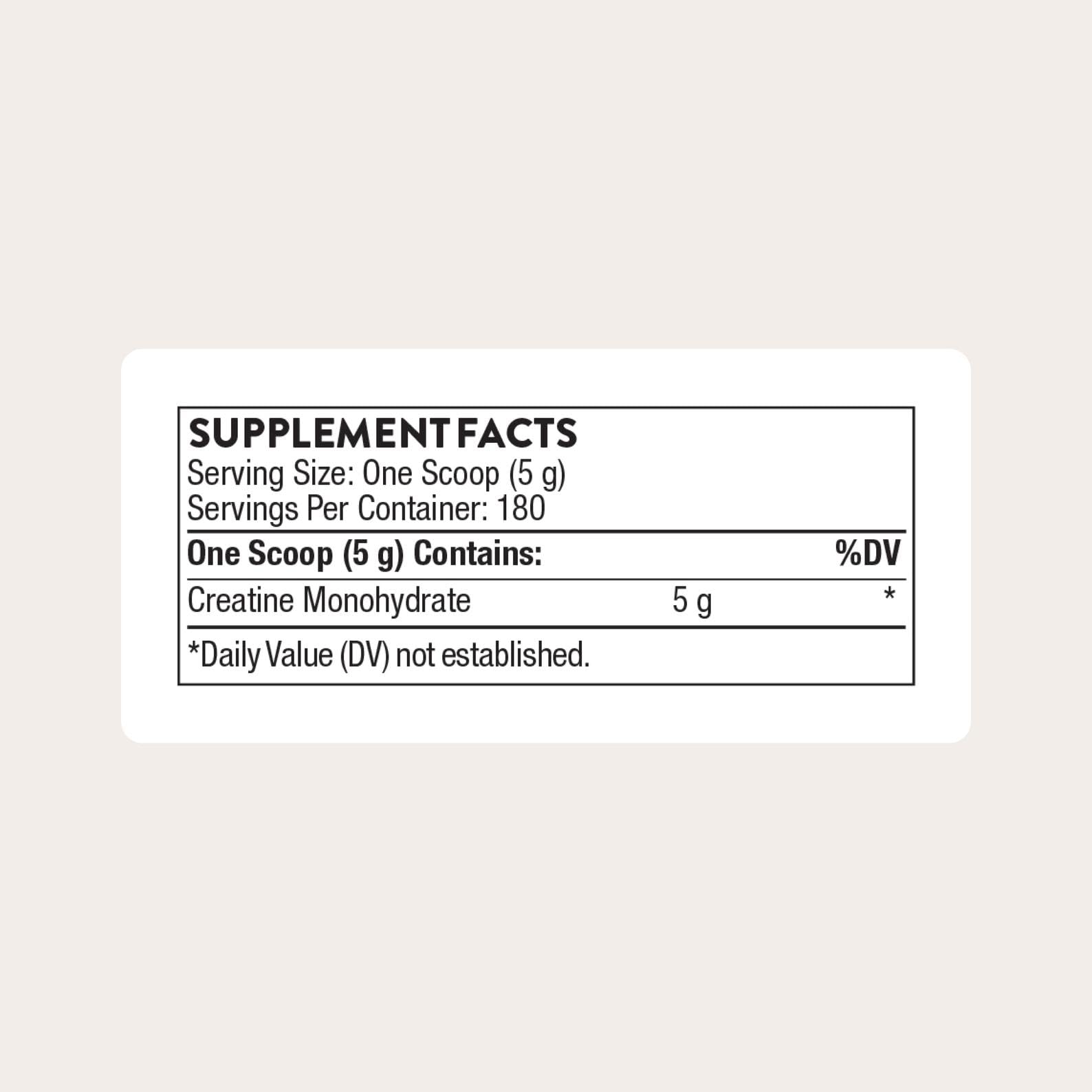 THORNE creatine primer plano del polvo micronizado, fácil disolución