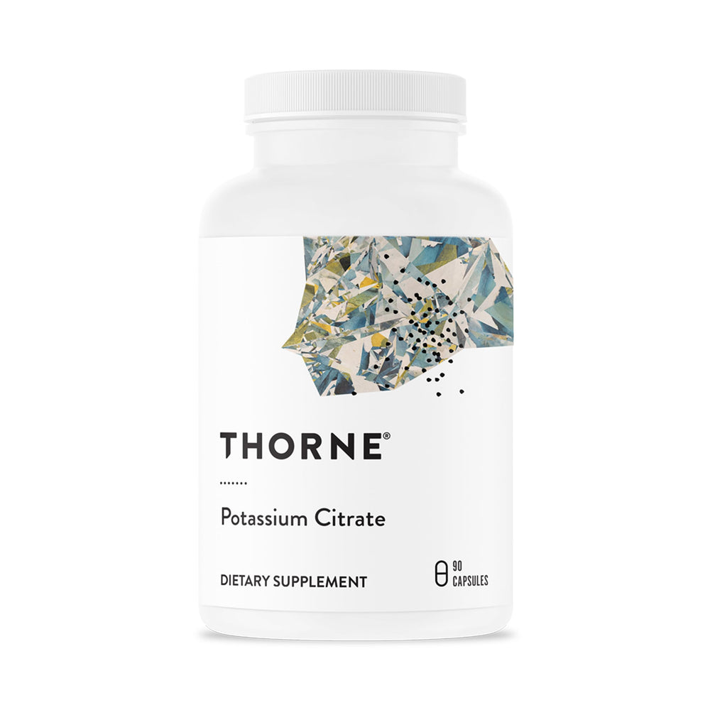 THORNE frasco delantero mostrando marca y cantidad, confianza y certificación