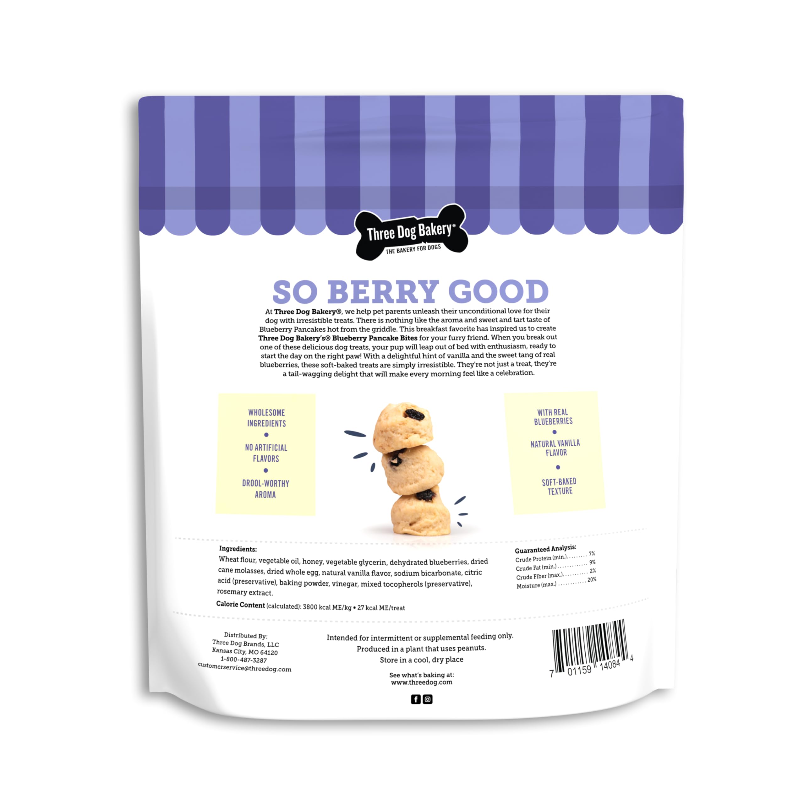 Three Dog Bakery textura de un bocado cerca, suavidad visible para masticación cómoda