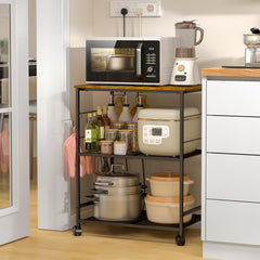 ThreeHio top shelf close-up highlighting sturdy MDF surface for appliance stability
