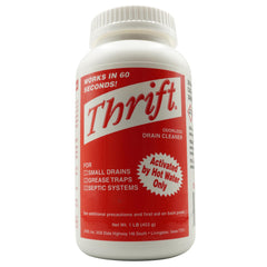 Thrift envase frontal de 1 lb mostrando etiqueta y beneficios visibles