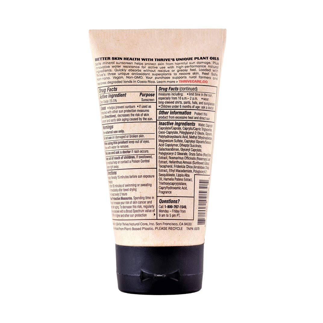 Prueba de protección SPF50 de Thrive Natural Care en área expuesta al sol