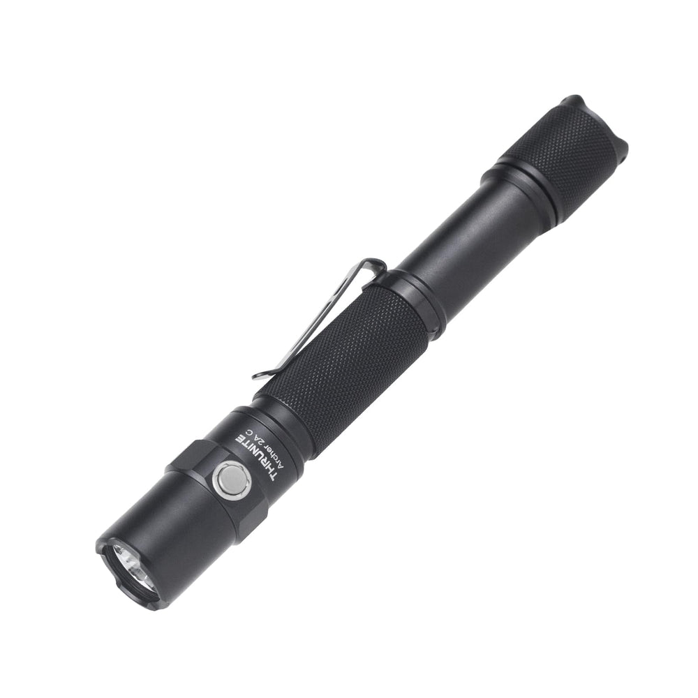 ThruNite Archer 2A C vista frontal mostrando lente y LED, potencia visible