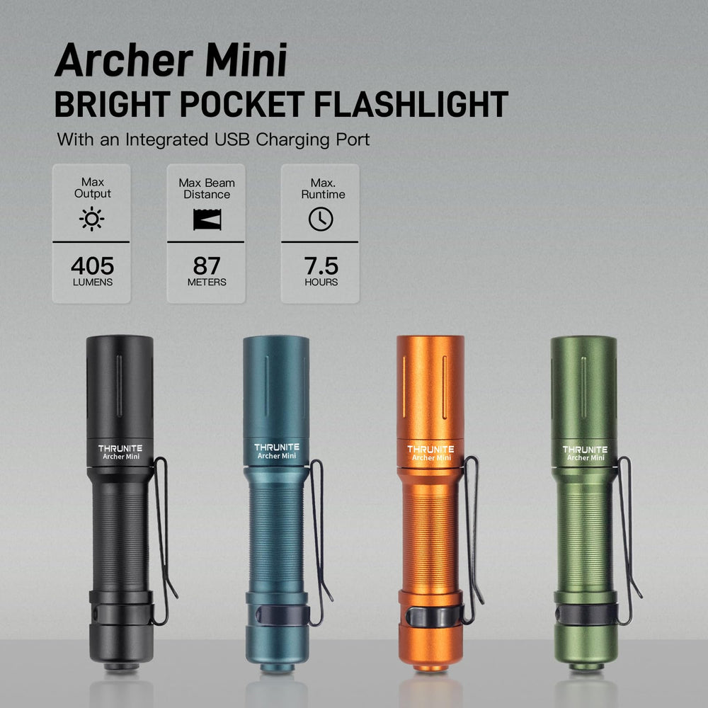 ThruNite Archer Mini primer plano textura del cuerpo para mejor agarre