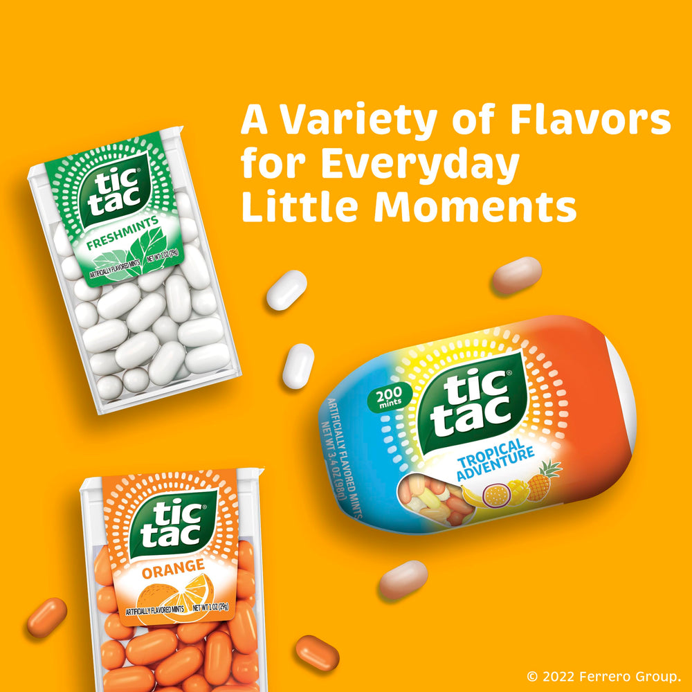 Tic Tac etiqueta nutricional visible para confirmar ingredientes claros