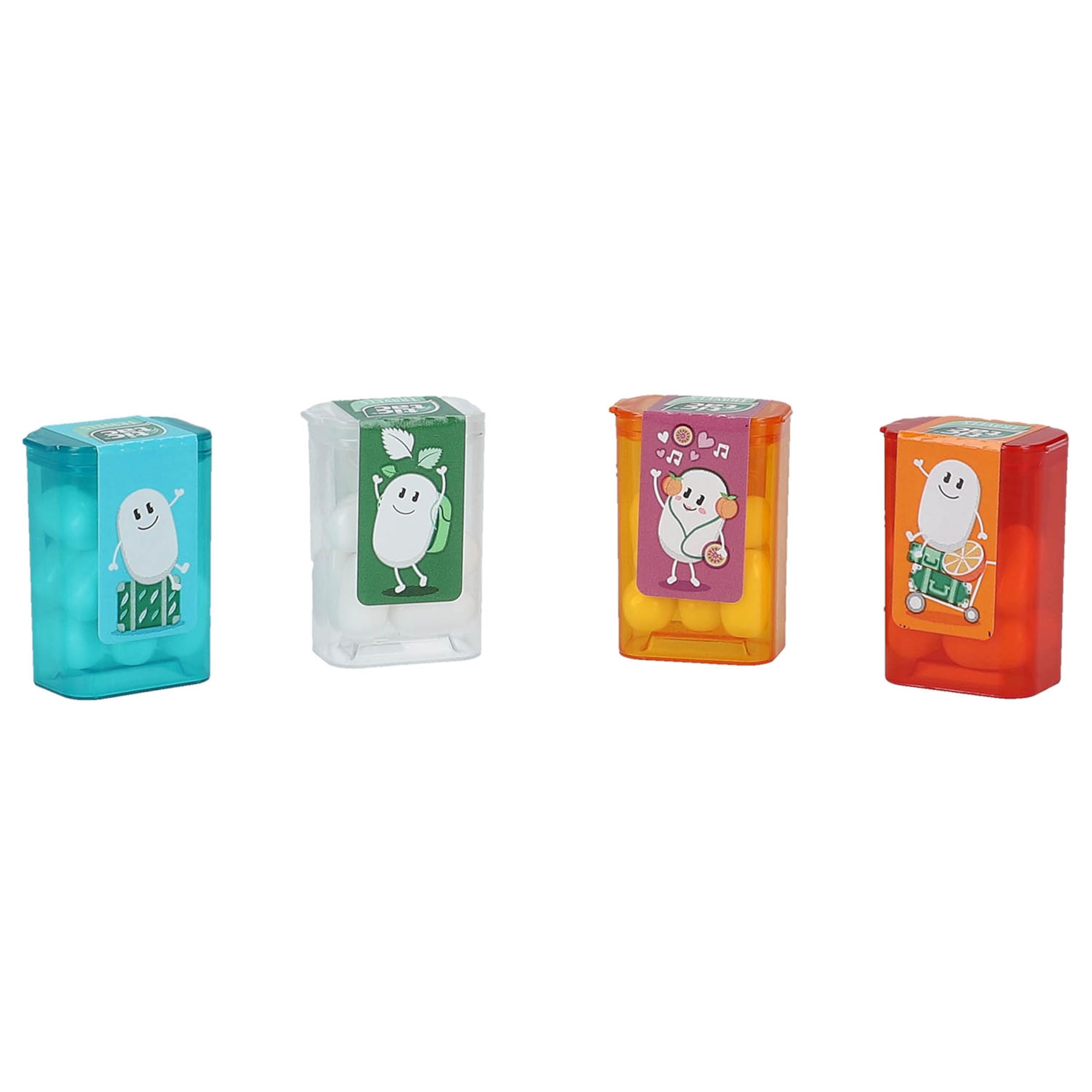 Tic Tac mini cajas en mesa de fiesta listos para regalar o repartir