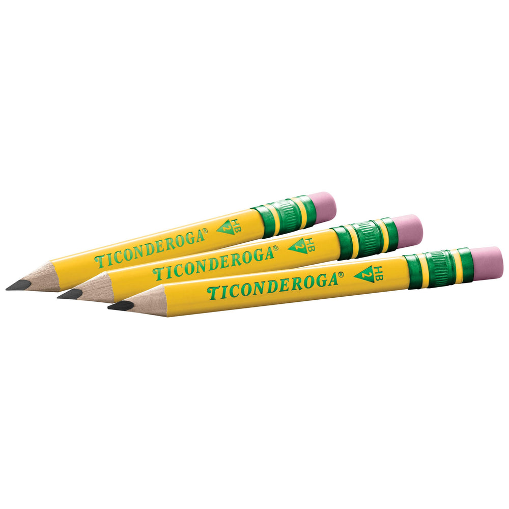 Ticonderoga comparación de tamaño mostrando longitud corta ideal para mochilas