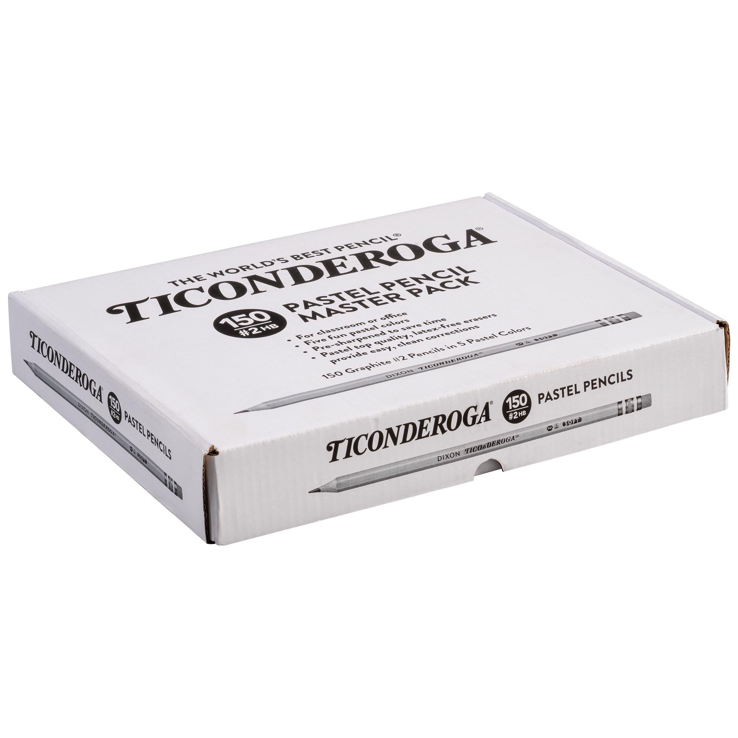 Ticonderoga primer plano del borrador y férula, borrado limpio
