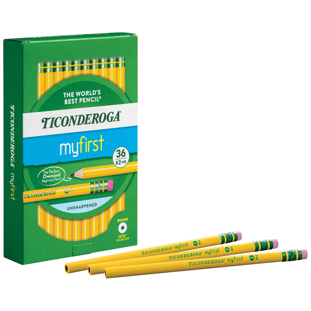 Ticonderoga lápices en manos de niño mostrando agarre ergonómico