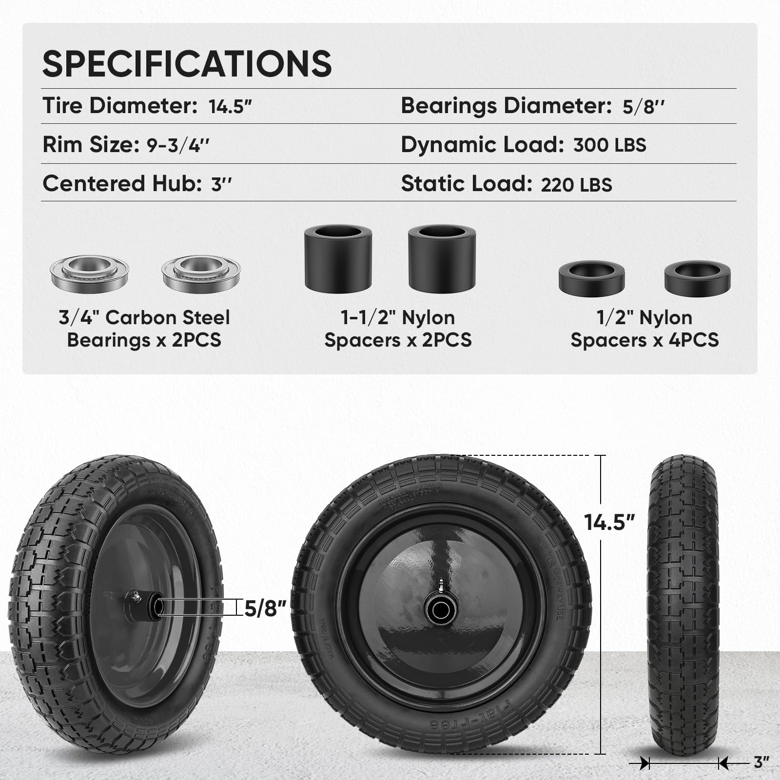 TICONN adapter kit with bearings and spacers for easy fitting and alignment