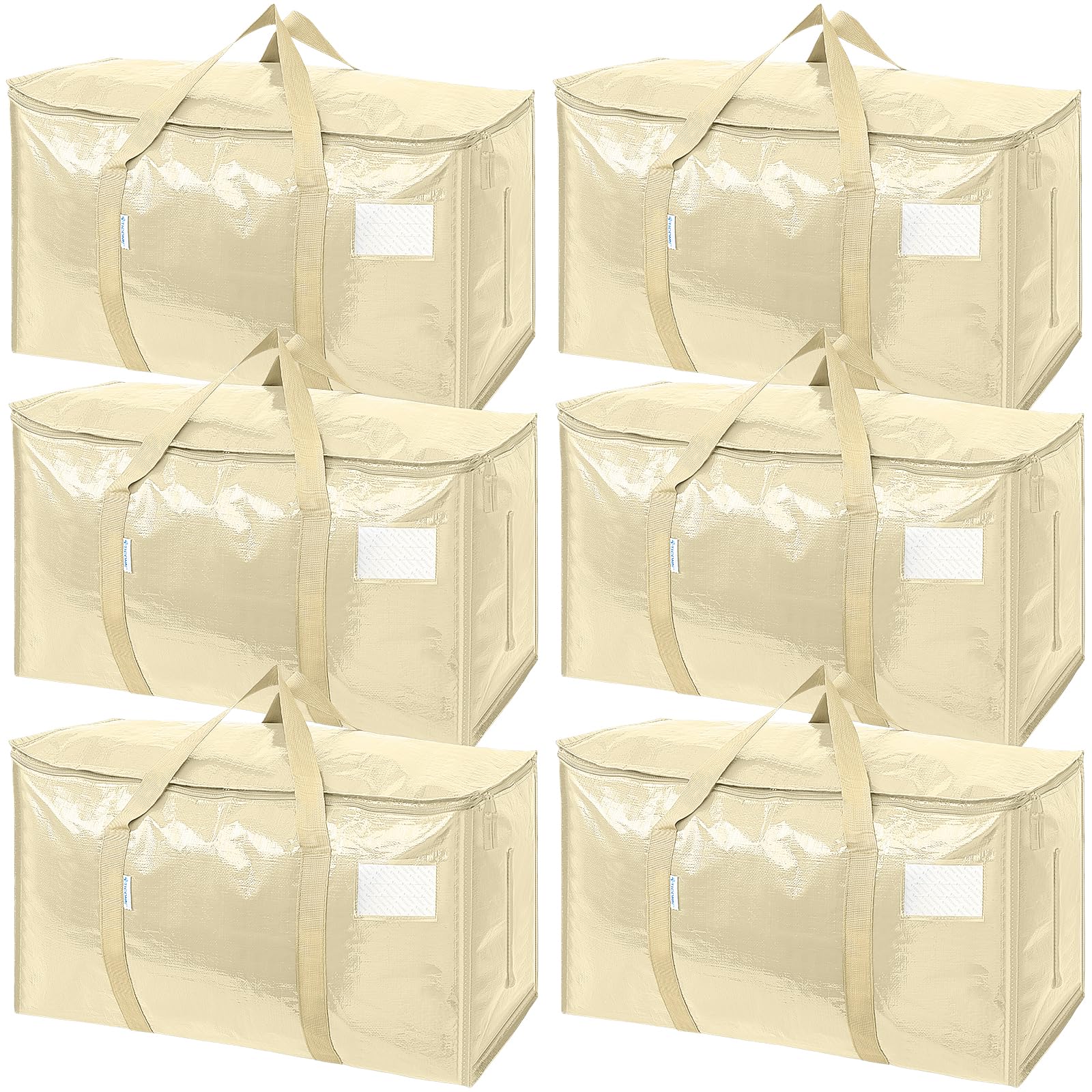 TICONN vista frontal del pack de 6 bolsas, almacenamiento eficiente