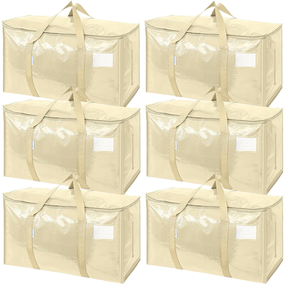 TICONN vista frontal del pack de 6 bolsas, almacenamiento eficiente
