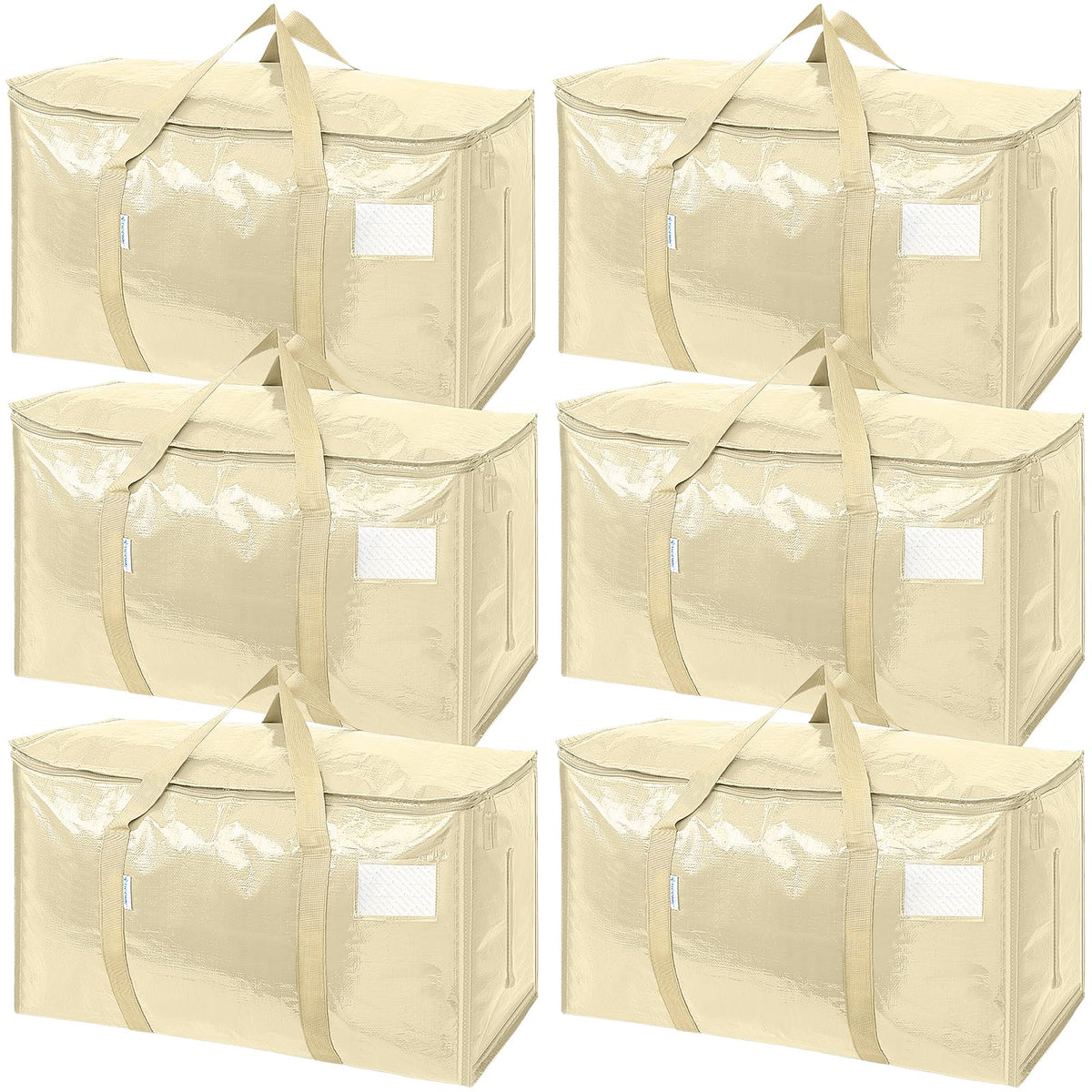 TICONN vista frontal del pack de 6 bolsas, almacenamiento eficiente