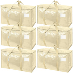 TICONN vista frontal del pack de 6 bolsas, almacenamiento eficiente