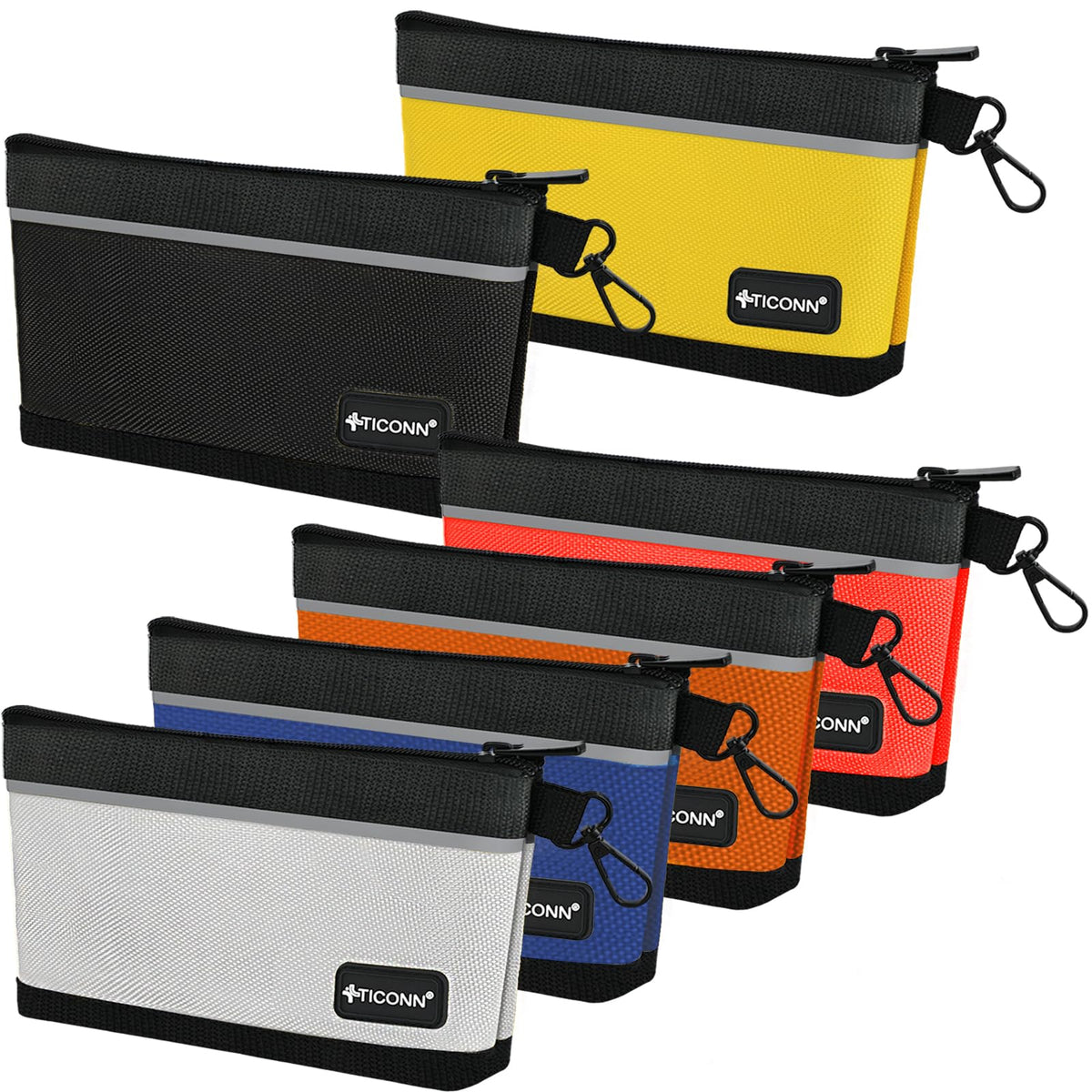 TICONN vista frontal del pack con estuches duraderos y cierre seguro
