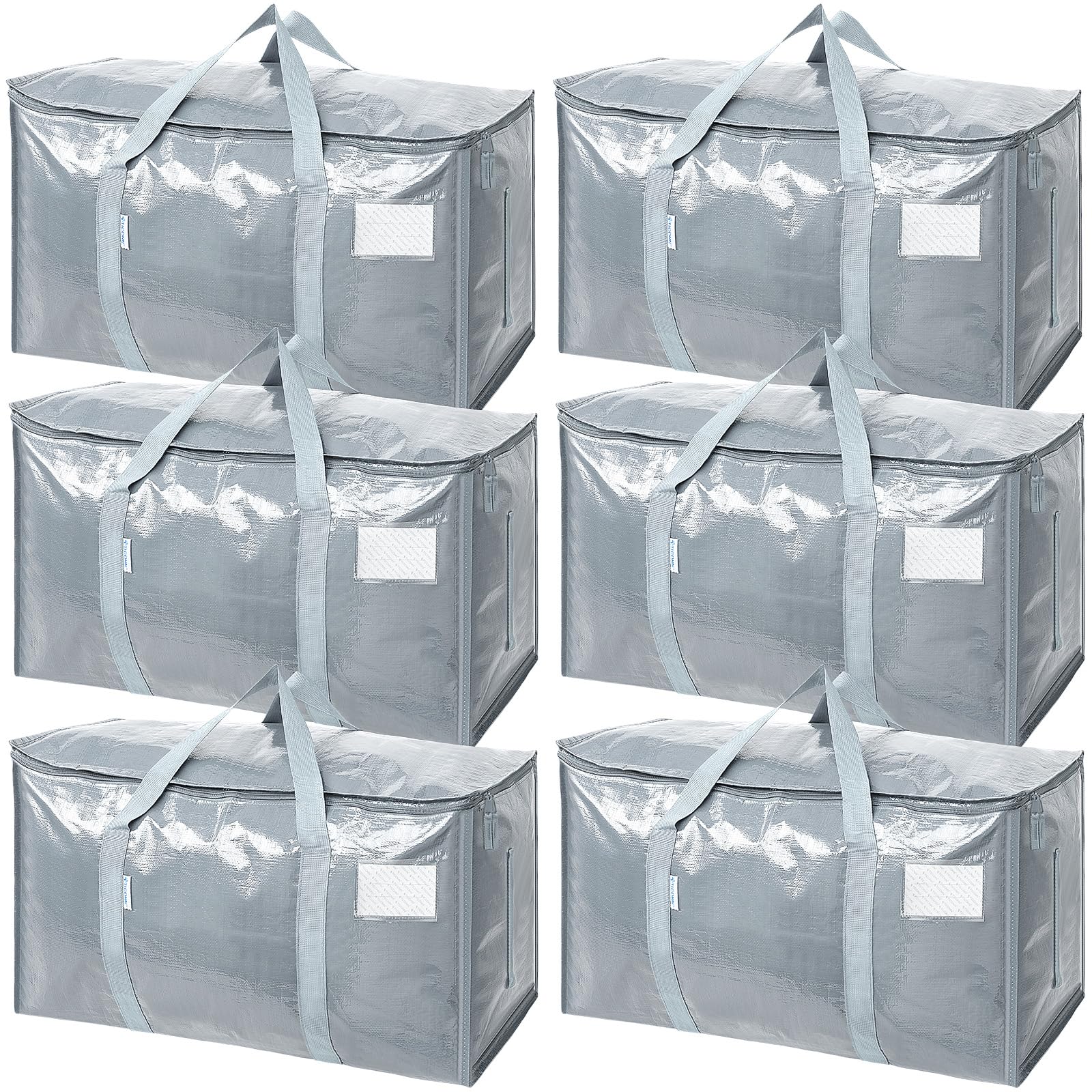 TICONN vista frontal del paquete de 6 bolsas grande para mudanza y almacenamiento