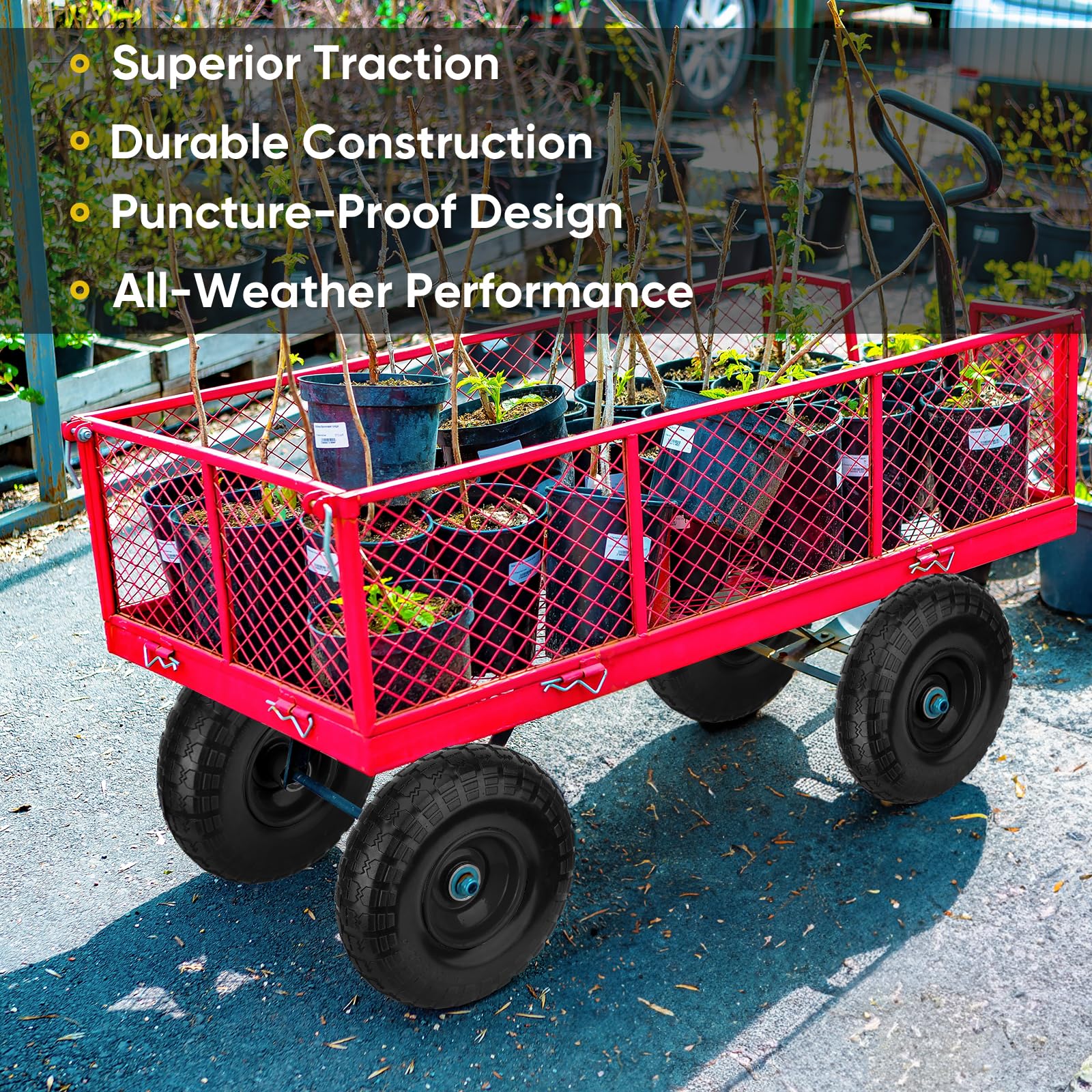 TICONN wheel beside ruler showing 10-inch diameter and 5/8-inch axle bore accuracy