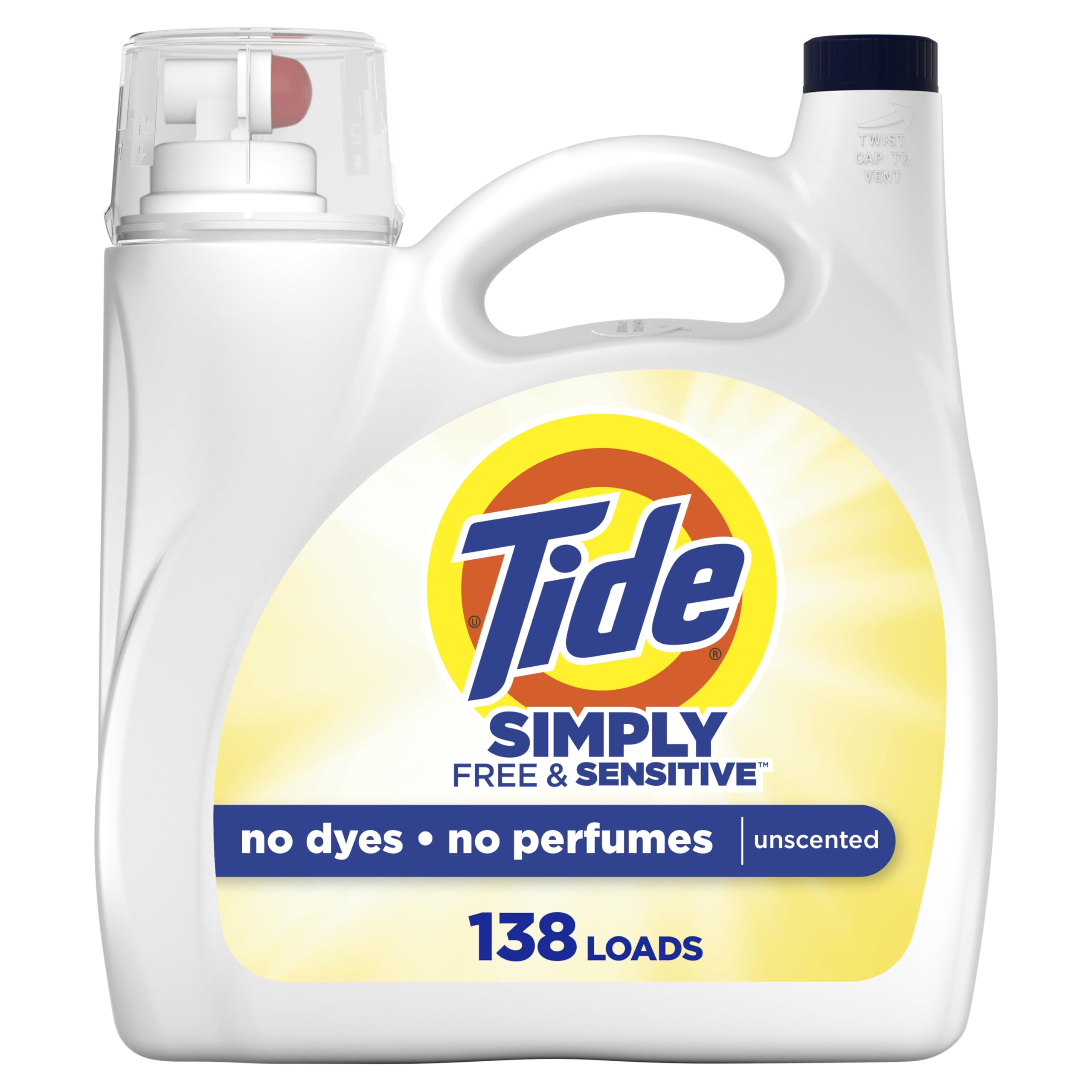 Tide botella frontal sin perfume, limpieza eficaz para piel sensible