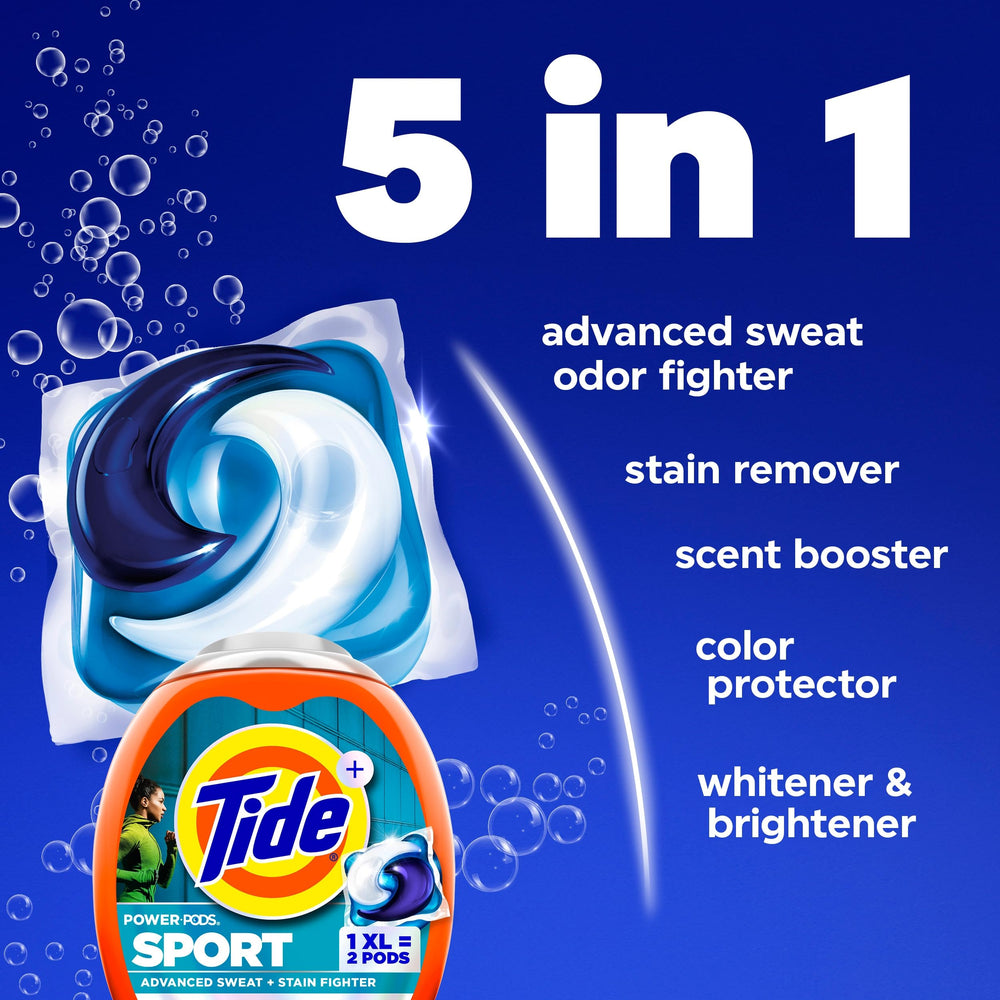 Tide cápsula dentro del tambor en uso que facilita dosis sin medir